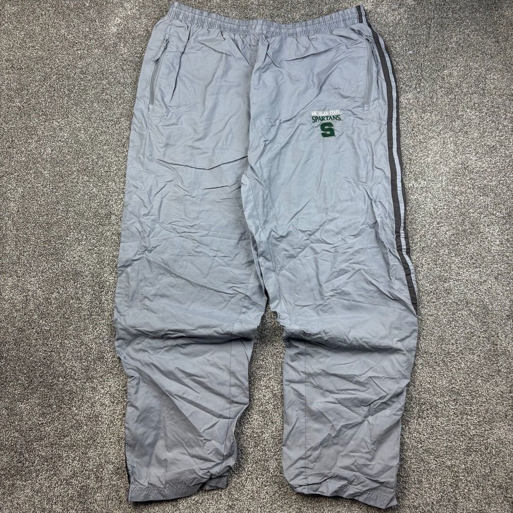 Vintage Michigan State Spartans Track Pants Mens XL Gray Pro Player Team Warm Up